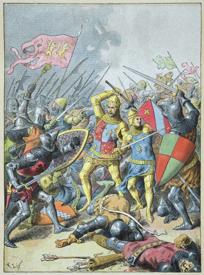 John II ve oğlu Cesur Philip, İngilizler tarafından Poitiers Savaşı