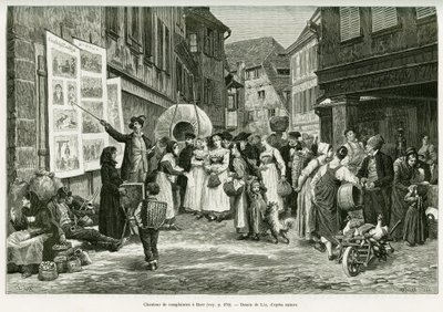 Barr sokaklarında ağlayan şarkıcı. Edouard Charton (1807-1890), Hachette, Paris tarafından yönetilen tur du monde 1888