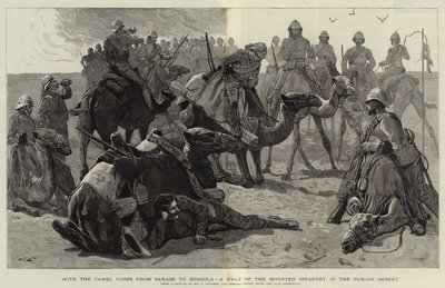 Sarass'tan Dongola'ya Deve Kolordusu ile Nubian Çölü'ndeki Atlı Piyadenin Durdurulması by Frederic Villiers
