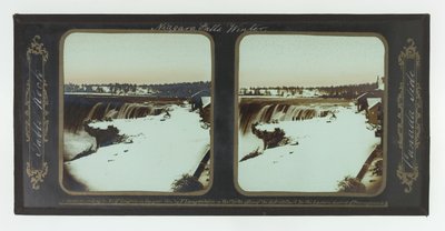 Kış, Niagara Şelalesi, Masa Kayası, Kanada Tarafı by Frederic and William Langenheim