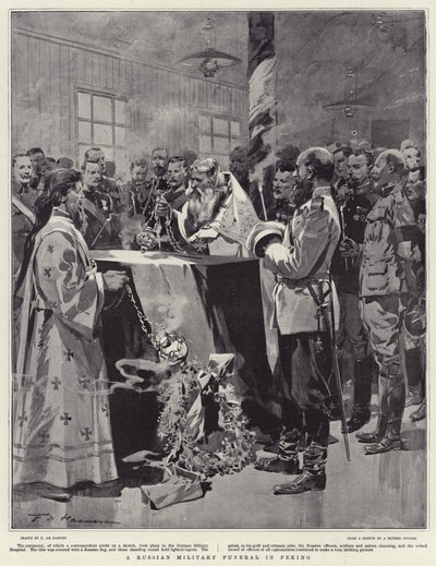 Pekin'de Rus Askeri Cenazesi by Frederic de Haenen