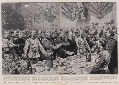 Auld Lang Syne, Londra Şehri İmparatorluk Gönüllülerinin HAC Bataryasına Gönderilen Akşam Yemeği by Frederic de Haenen