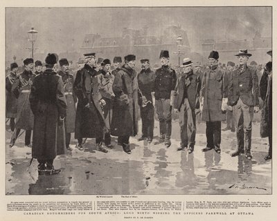 Güney Afrika için Kanadalı Roughriders, Lord Minto Subaylara Ottawa