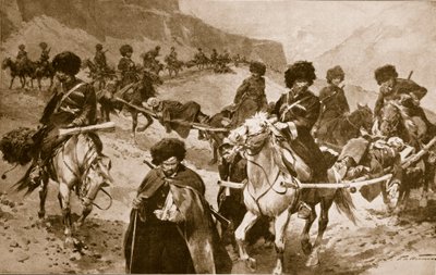 Kafkas dağlarında Kazak Ambulans Konvoyu, 1914-19 by Frederic de Haenen