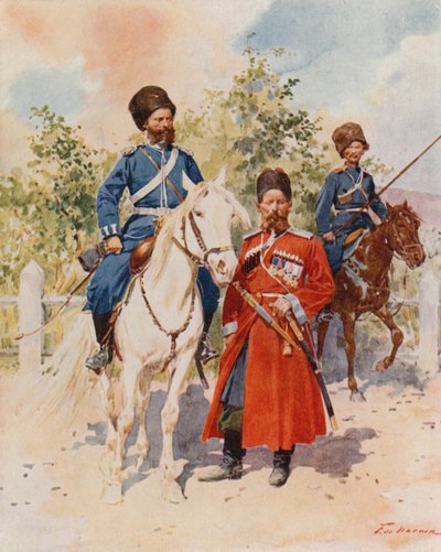 Muhafız Kazakları ve İmparatorluk Muhafızları by Frederic de Haenen