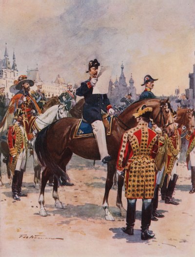 İmparatorun taç giyme törenini duyuran haberciler by Frederic de Haenen