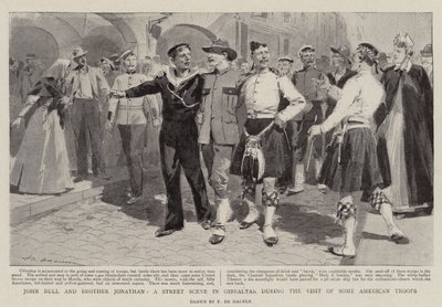 John Bull ve Brother Jonathan, bazı Amerikan Birliklerinin Ziyareti Sırasında Cebelitarık