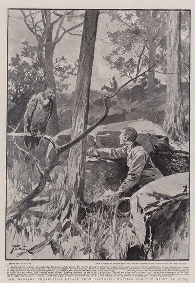Bay Winston Churchill'in Pretoria'dan Kaçışı, Gecenin Gelmesini Beklerken by Frederic de Haenen