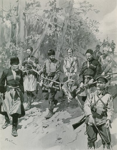 Returning from a Hunt in the Caucasus  by Frederic de Haenen
