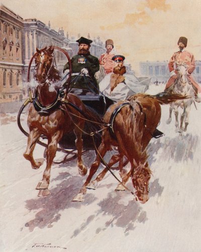 Pristyazhka veya Yan At ile Kızak by Frederic de Haenen
