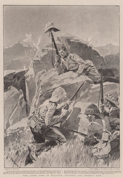 Savaşın Hafif Tarafı, Düşmanın Ateşini Çekiyor by Frederic de Haenen