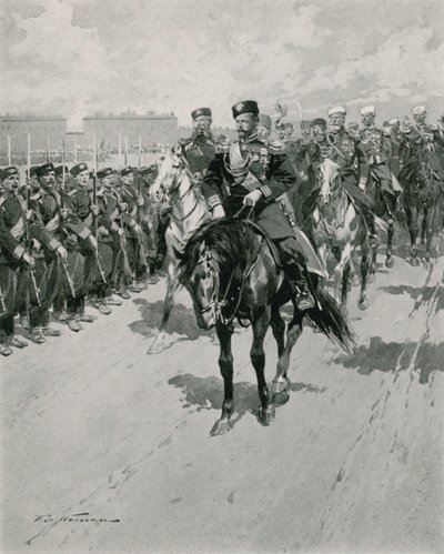Çar askerlerini gözden geçiriyor by Frederic de Haenen