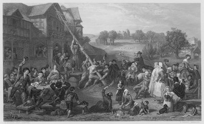 Mayıs Direğinin Yükseltilmesi (gravür) by Frederick (after) Goodall