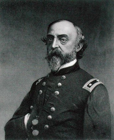 George Gordon Meade (1815-72) bir fotoğraftan sonra Robert E. Whitechurch (1814-c.83) tarafından oyulmuş (gravür) by Frederick (after) Gutekunst