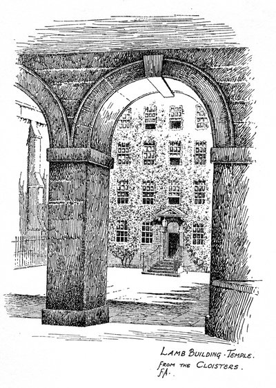 Kuzu Binası, Tapınak, manastırlardan, Londra, 1912 by Frederick Adcock