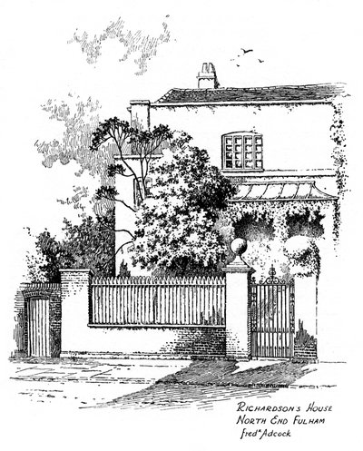 Samuel Richardsons evi, North End, Fulham, Londra, 1912 by Frederick Adcock