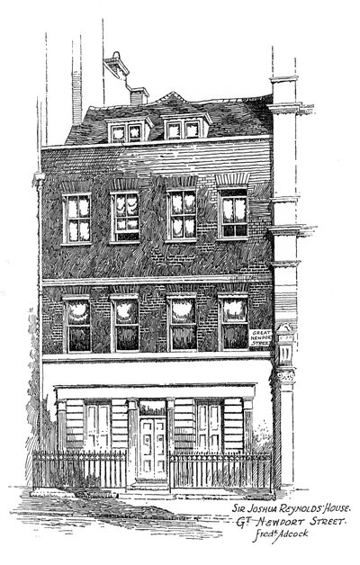 Sir Joshua Reynolds evi, Great Newport Caddesi, Londra, 1912. by Frederick Adcock