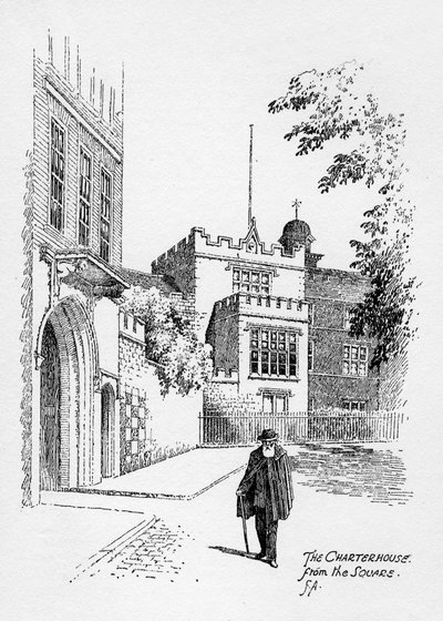 Meydandan Charterhouse, Londra, 1912. by Frederick Adcock