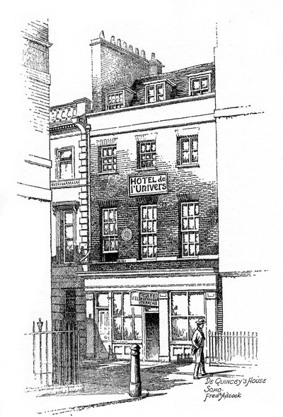 Thomas de Quincey evi, Soho, Londra, 1912 by Frederick Adcock