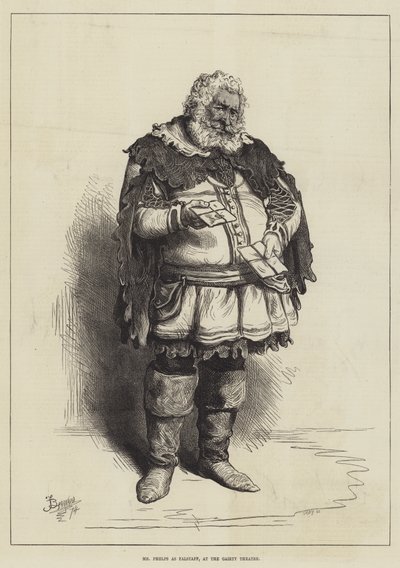 Gaiety Tiyatrosu'nda Falstaff olarak Bay Phelps, by Frederick Barnard