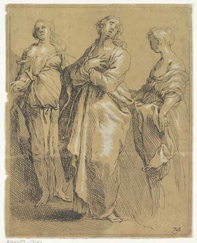 Üç ayakta figür by Frederick Bloemaert