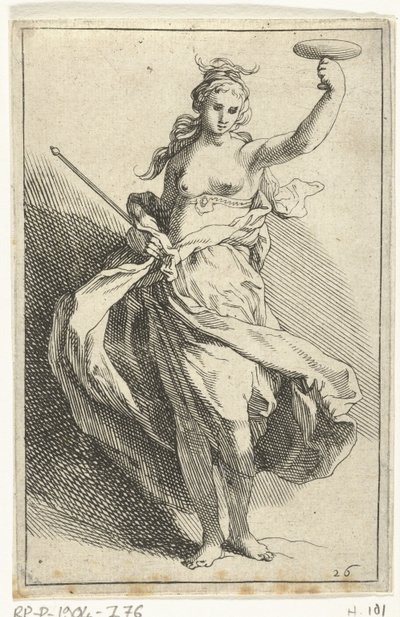 Kadeh ve asa olan kadın Küçük Figürler (dizi adı) by Frederick Bloemaert