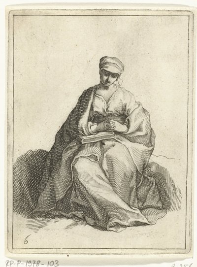 Oturan, dua eden kadın 15 küçük figür (dizi başlığı) by Frederick Bloemaert