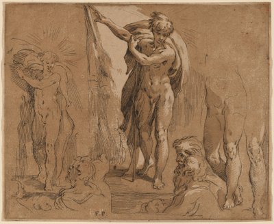 Aziz John the Baptist by Frederick Bloemaert after Parmigianino