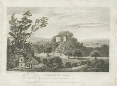 Barlaston Hall: gravür, nd [19. yüzyılın ortası] (baskı) by Frederick Calvert