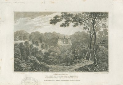 Beaudesert Hall ve Park: gravür, nd [c 1830] by Frederick Calvert