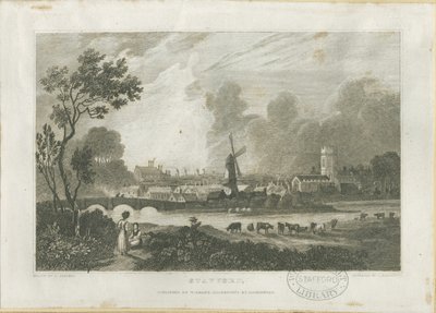 Stafford - Güney Batı Görünümü: gravür, nd [c 1830] (baskı) by Frederick Calvert