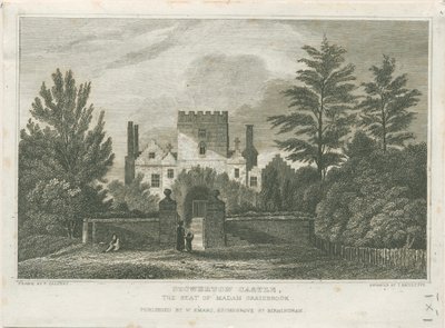 Stourton Kalesi: gravür, nd [c 1830] by Frederick Calvert