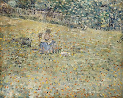 kadın ve keçi by Frederick Carl Frieseke