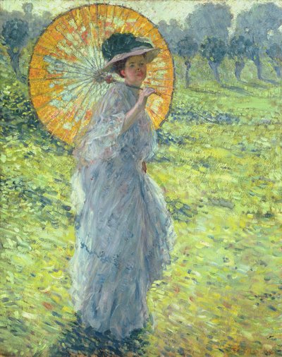 Şemsiyeli Kadın, c. 1906 (tuval üzerine yağlı boya) by Frederick Carl Frieseke