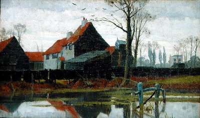 Çiftlik Binaları, 1889 dolayları (tuval üzerine yağlı boya) by Frederick Cayley Robinson