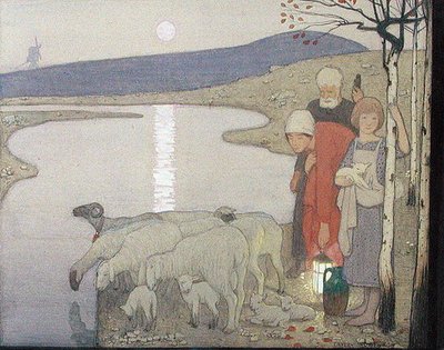 Pastoral, c.1923 (gemide grafit, suluboya ve guaj boya) by Frederick Cayley Robinson