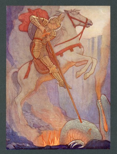 Aziz George, 4. yüzyıl, 23 Nisan Festivali (renkli taş baskı) by Frederick Cayley Robinson