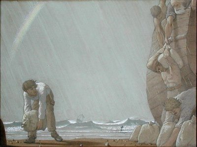 Denizde Tüccarlar (kağıt üzerine kurşun kalemle suluboya) by Frederick Cayley Robinson