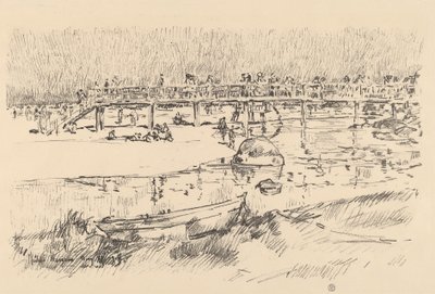 Bathing Beach, Bass Rocks, c. 1918. by Frederick Childe Hassam