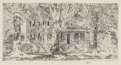Ana Caddedeki Ev, Easthampton, 1922. by Frederick Childe Hassam