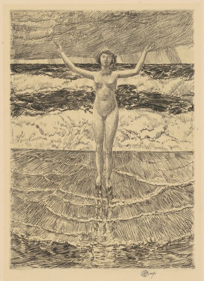 Yağmur Damlaları ve Sörf, 1921. by Frederick Childe Hassam