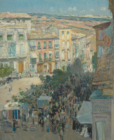 Güney Fransız Şehrinden bir görünüm, 1910. by Frederick Childe Hassam