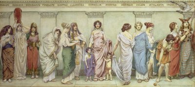 Antik Çağın Büyük Kadınları: Miriam, Rebecca, Semiramis, Penelope, Sappho, Kleopatra, Cornelia, Phryne, Aspasia, Helen, Atalanta, Imogen ve Boadicea by Frederick Dudley Walenn