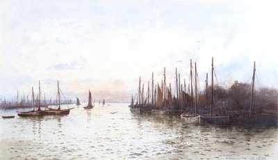 Ringa Balığı Filosu, Stornoway (suluboya) by Frederick E.J. Goff