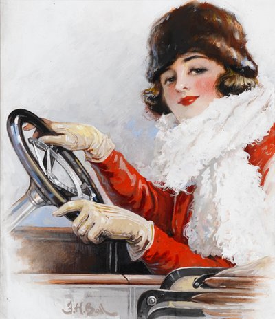 Dorothy Levitt, Dünyanın En Hızlı Kızı (kağıt üzerinde wc) by Frederick Hammersley Ball