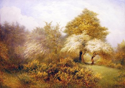 Buckhurst Tepesi yakınlarındaki Bahar Epping (kağıt üzerine suluboya) by Frederick Henry Evans