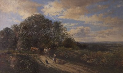 Sığırlarla birlikte manzara, 19. yüzyılın sonlarında by Frederick Henry Henshaw
