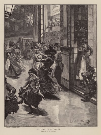 Org eşliğinde dans (gravür) by Frederick Henry Townsend