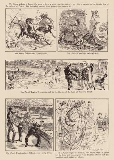 "Punch "tan çizimler (lito) by Frederick Henry Townsend