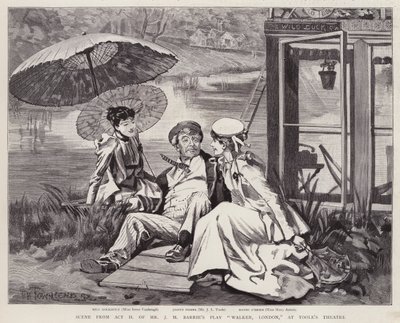 İngiliz aktörler Irene Vanbrugh, John Lawrence Toole ve Mary Ansell, JM Barrie